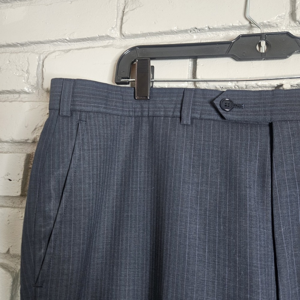 Brooks Brothers Dress Pants Men Fitzgerald BrooksCool Pinstripe Wool Blend 39x29 - Picture 3 of 9